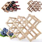 👉 Organizer Quality Wine Racks Wooden Bottle Holder 10 Mount Bar Display Shelf Folding Wood Men Gift