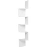 👉 Ornament wit zwart 1PC White Black 5 Tiers Zigzag Style Decorative Wall Shelf Corner CD DVD for Home Organization Decoration