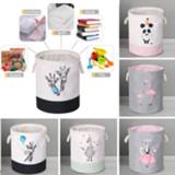 👉 Organizer EVA canvas Fabric Round Collapsible Laundry Basket Dirty Clothes Toys Storage Box Bin Bucket Hamper With Handles 1pcs