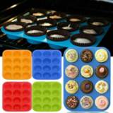 👉 Cupcake silicone 12 Cavity Cake Mold Muffin Cup Bakeware Fondant Cookies Chocolate Mould Baking Tools