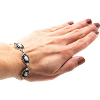 👉 Edelsteen armband zilverkleurig maansteen Bohemian (18 cm) 7141262617216