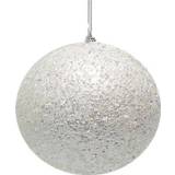 👉 Kerstbal wit kunststof kerstballen Dickensville glitter 15 cm 8712953898932
