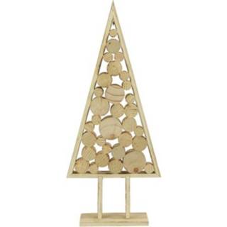 👉 Kerstboom blank hout decoratieve kerstbomen Decostar Basilius 44,5 x 19 cm 8718317784668