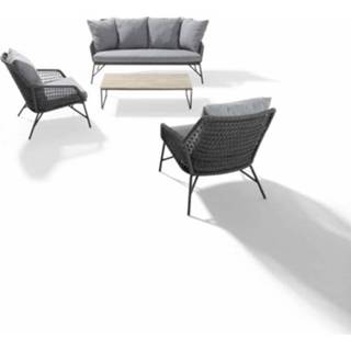 👉 Tuinbank grijs kussen rope 4SO Babilonia lounge 2.5-zits 8720087001432