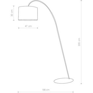 👉 Boog lamp staal a++ grijs zwart Booglamp Alice met stoffen kap