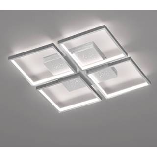 👉 Plafondlamp aluminiumkleuren metaal warmwit a+ LED Pix, alu, 4-lamps, 54x54cm