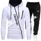 👉 Fitness sweater Dawa 2020 Fashion New Fishing Clothes Men's Outdoor Daiwa Sports Two-piece Set Casual Letter Zipper Suit