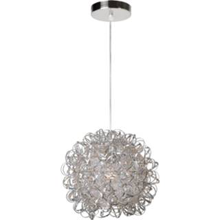 👉 Hanglamp chroom aluminium zilverkleurig Lucide - Noon 34cm Mat 5411212082022