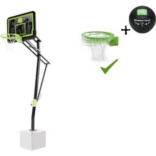 👉 Basketbalbord zwart Exit Galaxy Voor Grondmontage Met Dunkring - Black Edition Gratis Bal 8719874704366