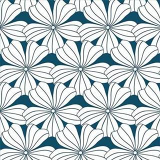 👉 Hoeslaken blauw Swedish Linens bloemen moroccan blue (200 x 90 cm) 7350007363121