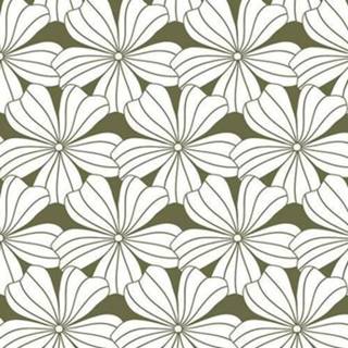 👉 Hoeslaken donkergroen Swedish Linens bloemen olive green (200 x 90 cm) 7350007363268