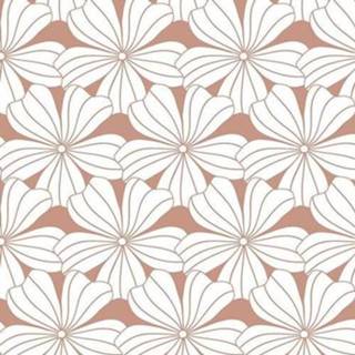 👉 Hoeslaken roze terracotta Swedish Linens bloemen pink (200 x 90 cm) 7350007363688