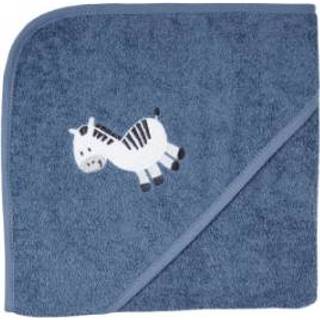 👉 Badhanddoek jongens blauw WÖRNER SÜDFROTTIER met kap zebra donkerblauw 80 x cm 4016245499918