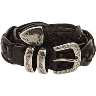 👉 Riem male bruin Braided calfskin belt with detailed buckle and tip
