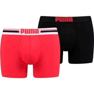 👉 Boxershort zwart rood elastiek XL aucun male kleding accessoiries adult mannen 2 korte boxershorts met gepositioneerd logo voor Heren, Zwart/Rood, Maat | PUMA 8718824615905