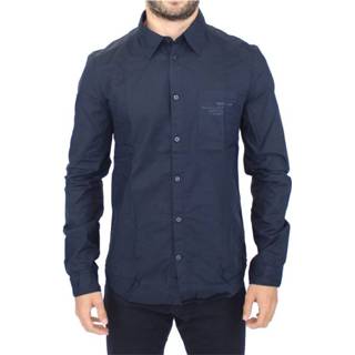 👉 Shirt lange mouw male blauw Casual Long Sleeve Top