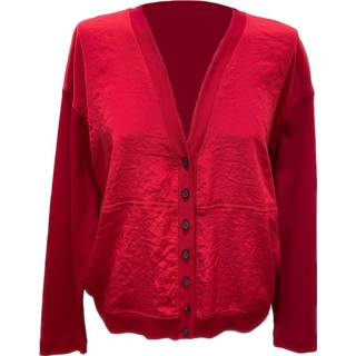 👉 Gilet vrouwen rood GS 3135J67 knopjes