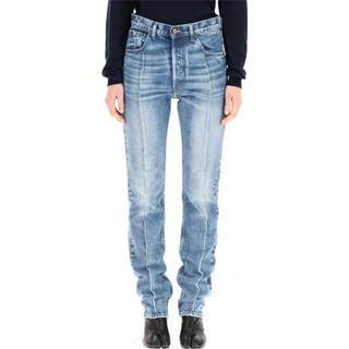 👉 Slim jean male blauw High waist jeans