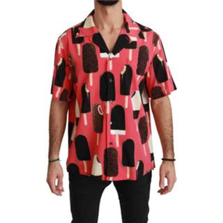 👉 Casual shirt male roze Ice Cream Print 1610998341956