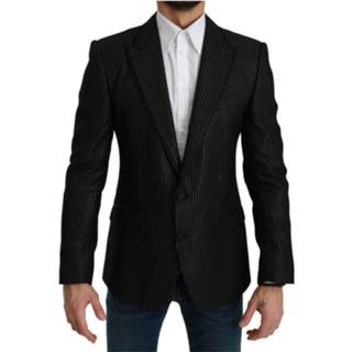 👉 Blazer m male zwart Striped Single Breasted Martini 8058091917136