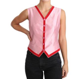 👉 Sleeveless vrouwen roze V-neck Vest