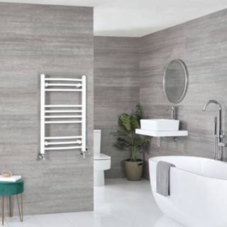👉 Handdoek radiator staal ive wit modern Handdoekradiator Dual Fuel Gebogen 80x50cm 372 Watt | 5051752488207