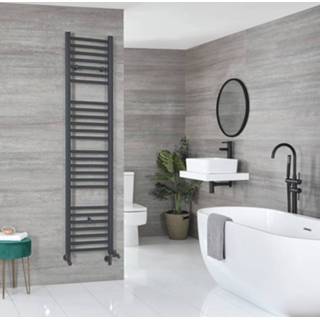 👉 Handdoek radiator staal artle antraciet modern Handdoekradiator Dual Fuel Vlak 180x40cm 763 Watt | 5051752936159
