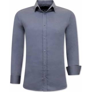 Overhemd katoen l overhemden male grijs Tony Backer Speciale slim fit 7435144271239 7435144271215 7435144271222