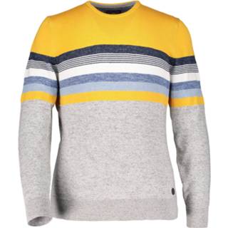 👉 Pullover geel katoen XXL male print State of Art streep 19383-9122