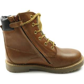 Hoge veterschoenen male cognac jongens leer Kanjers 5401. veterschoen