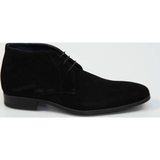 👉 Veterlaars leer male zwart mannen Paco Milan Herenschoenen veterlaarzen