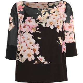 👉 Blous viscose vrouwen zwart Twin-set Blouse bloemenprint 8050840934067 8050840934081