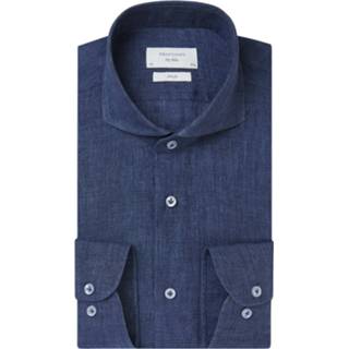 👉 Overhemd linnen male blauw Profuomo