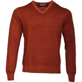 👉 V-hals trui wol truien male oranje Gran Sasso 2015000128393 2015000128409