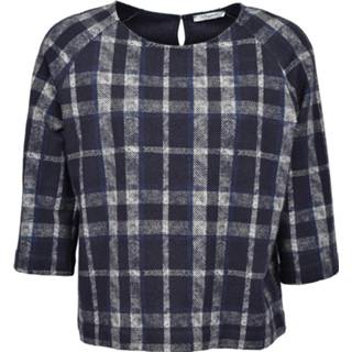 👉 Katoen tops vrouwen blauw Circolo 1901 Top met ruit 2013000383156