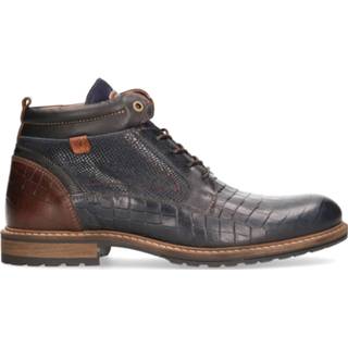 👉 Veterschoenen leer male blauw Australian Footwear semi geklede halfhoge veterschoen
