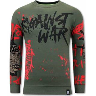 👉 Sweater katoen l truien male groen Tony Backer Graffiti 7435144316398 7435144316374 7435144316381