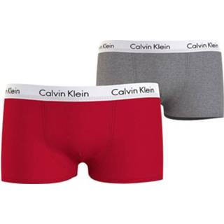 👉 Rood grijs elastaan jongens Calvin Klein 2-pack trunks boys rood/grijs - 0WE