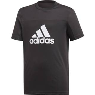 👉 Shirt polyester fitness jongens male zwart Adidas T-shirt 2013003762521 2013003762545