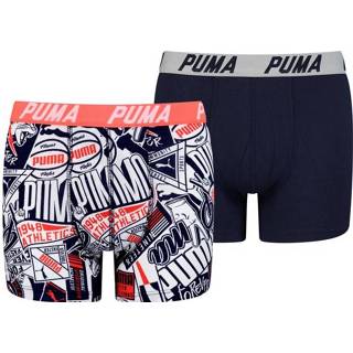 👉 Puma Boys AOP Boxershorts Navy/Red 2-pack