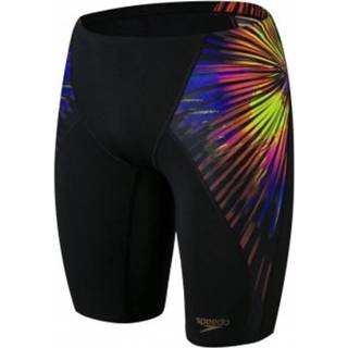 👉 L male zwart Speedo End placem dig v-cut jam bla/yel 10851-f33 5053744544724