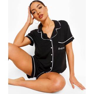 👉 Pyjama Bruidsmeisjes Set Met Knoopjes En Shorts