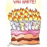 👉 Verjaardagskaart taart Doodles | Van harte!