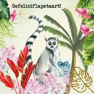 👉 Paperclip tropisch | Verjaardagskaart Gefeliciflapstaart!