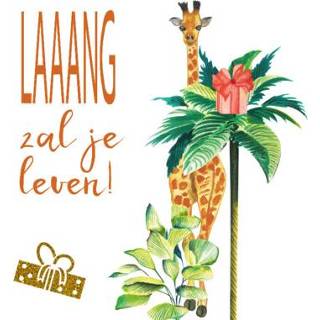 Paperclip giraf | Verjaardagskaart Laaang zal je leven