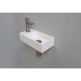 👉 Ink Versus fonteinpack - links - polystone mat wit - toebehoren brushed nickel