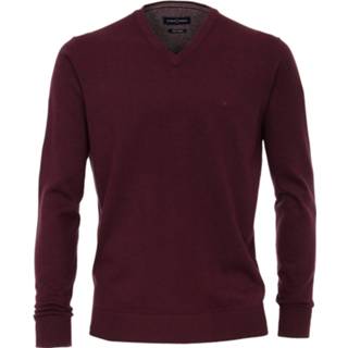 👉 Trui bordeaux katoen m overhemden male rood mannen Casamoda Heren v-hals 4060031195867