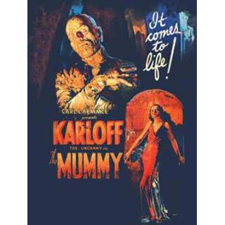 👉 Vintage poster s Navy Blauw vrouwen Universal Monsters The Mummy Dames T-shirt - 5059478379700