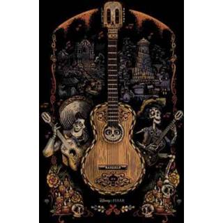 👉 Disney Coco Guitar Poster T-shirt - Zwart - S - Zwart