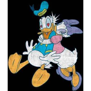 👉 Disney Donald and Daisy Duck Kiss T-shirt - Zwart - XXL - Zwart